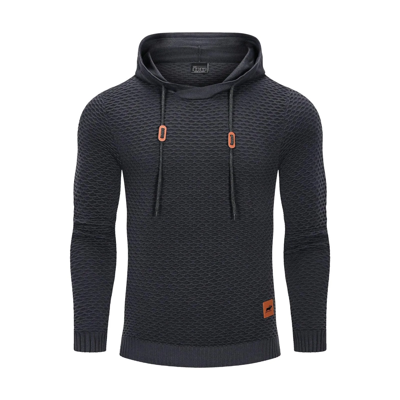 3D Pattern Outdoor Sports Elastic Men Hoodies Solid Color Casual Hoodies