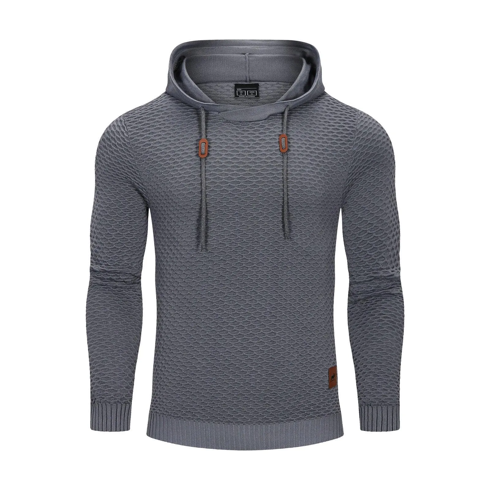 3D Pattern Outdoor Sports Elastic Men Hoodies Solid Color Casual Hoodies