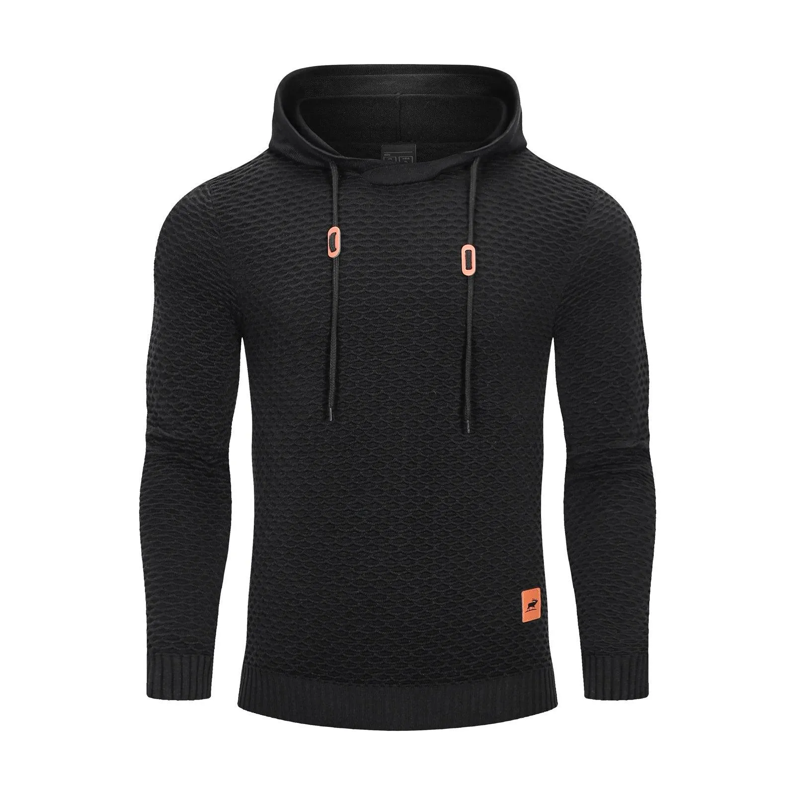 3D Pattern Outdoor Sports Elastic Men Hoodies Solid Color Casual Hoodies