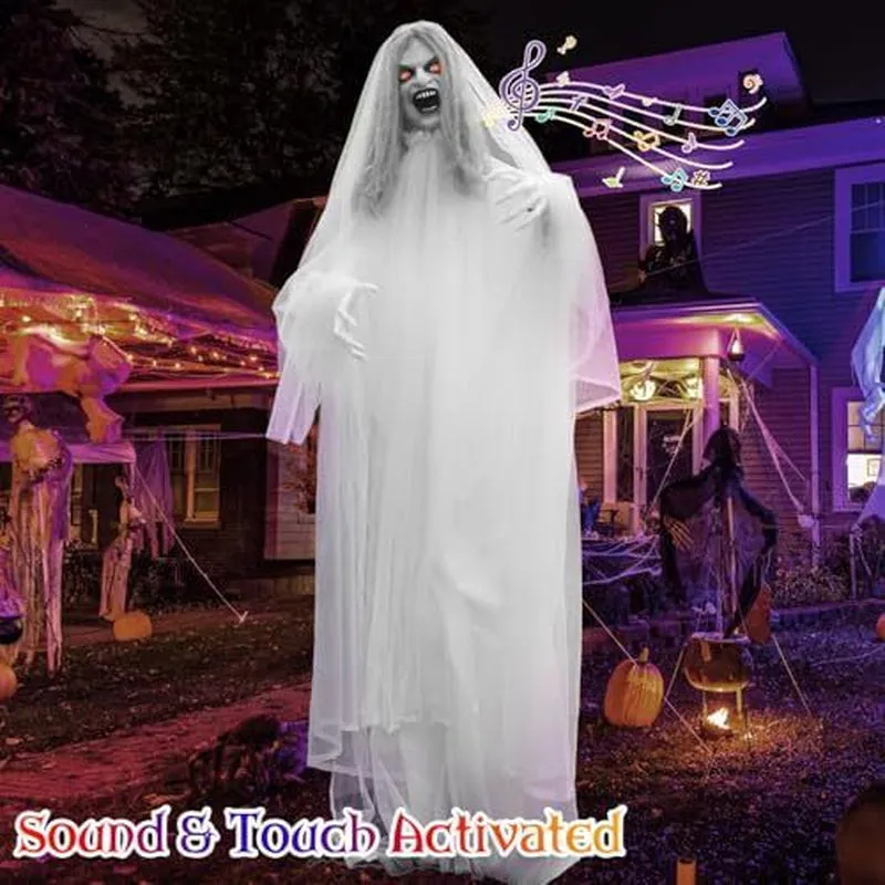 67" Halloween Animatronics Ghost Decoration outside Life Size Scary Halloween