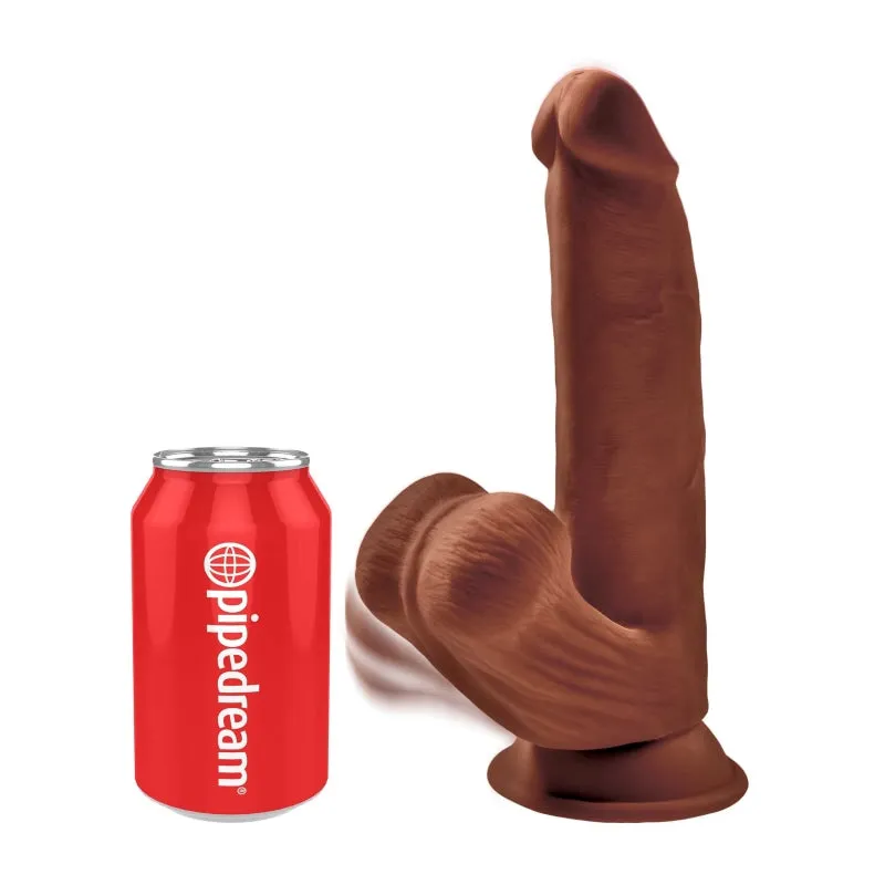 8 Inch Triple Density Cock With Swinging Balls -  Brown