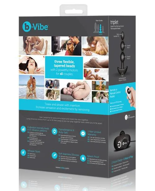 b-Vibe Triplet Remote Control Rechargeable Anal Beads