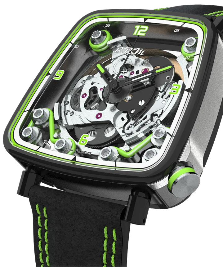 BM Watch FF39-4 Grey Titanium Black PVD Lime Green