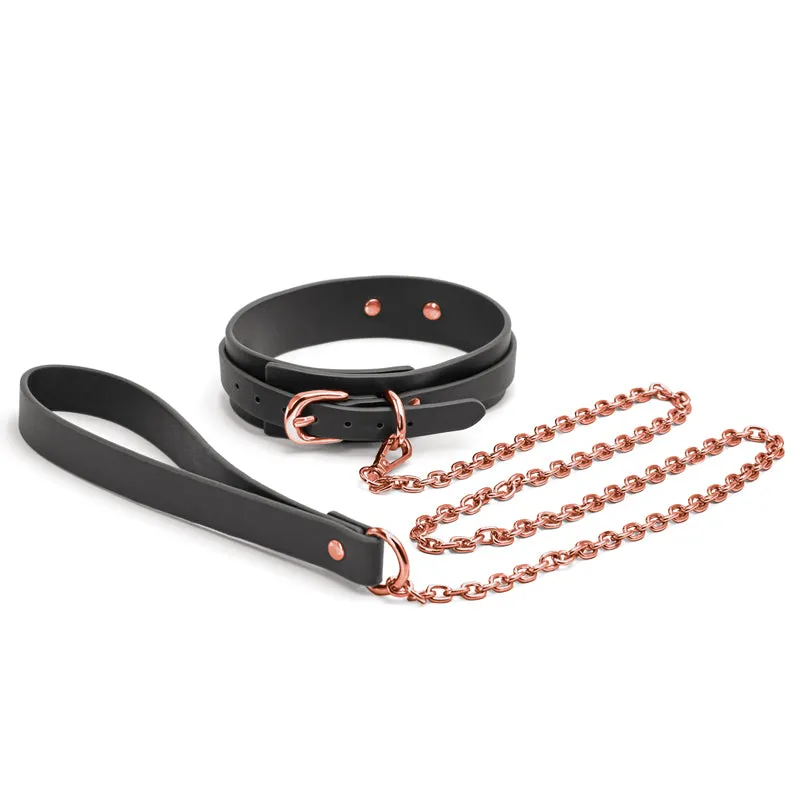 Bondage Couture Collar and Leash - Black