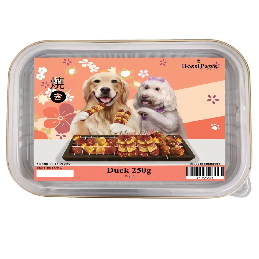 BossiPaws Yakitori Duck Grain-Free Frozen Dog Treats 250g