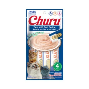 Churu Tuna Beef Equivalents for Cats, 4 x 14g