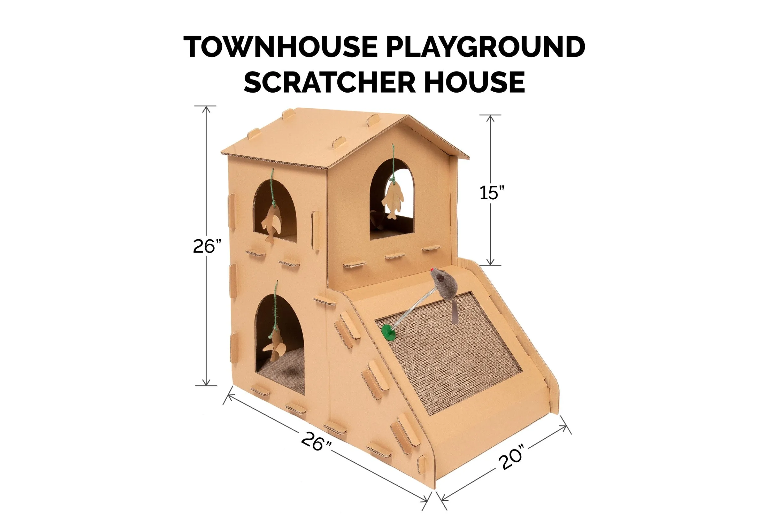 Corrugated House Scratcher with Catnip