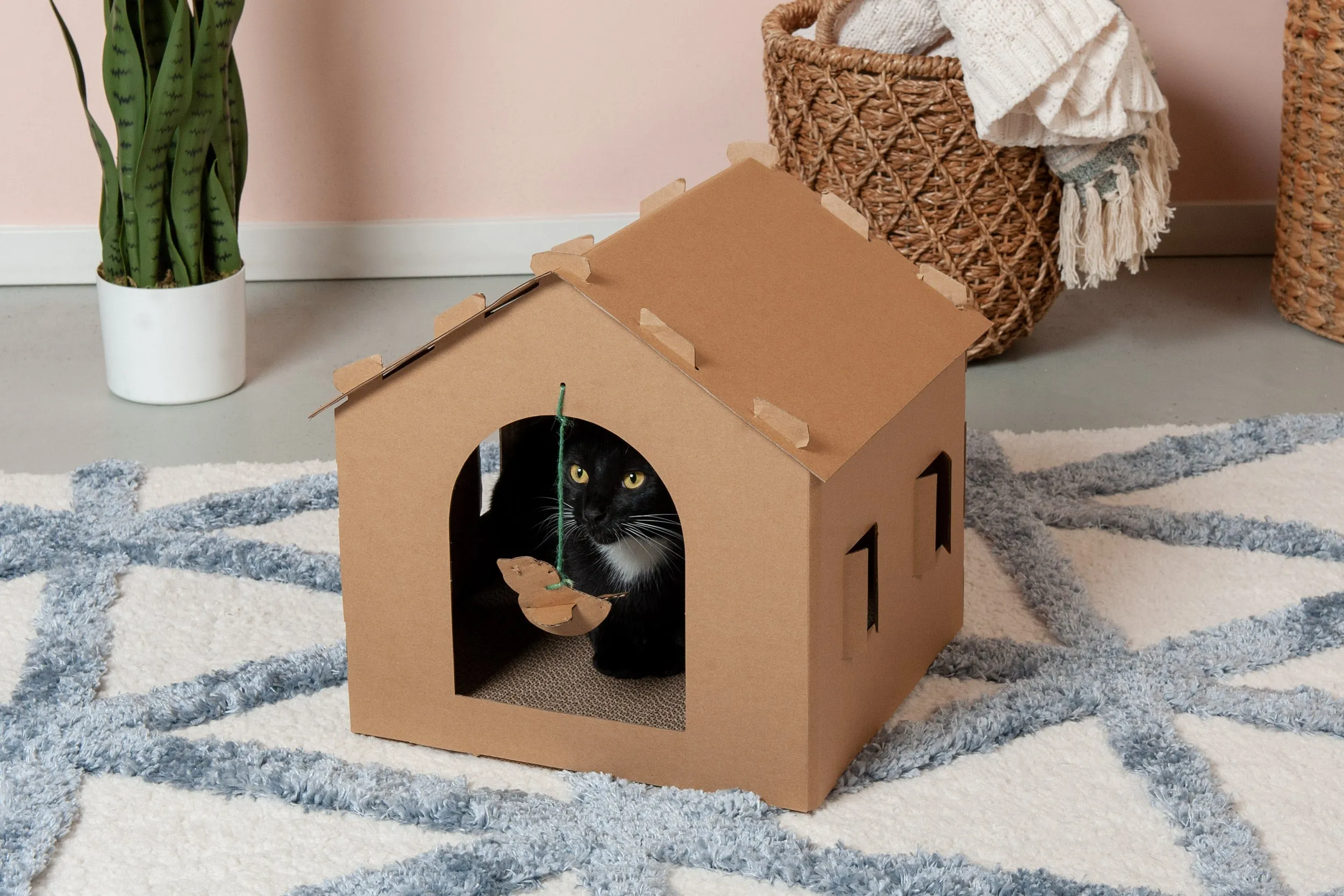 Corrugated House Scratcher with Catnip