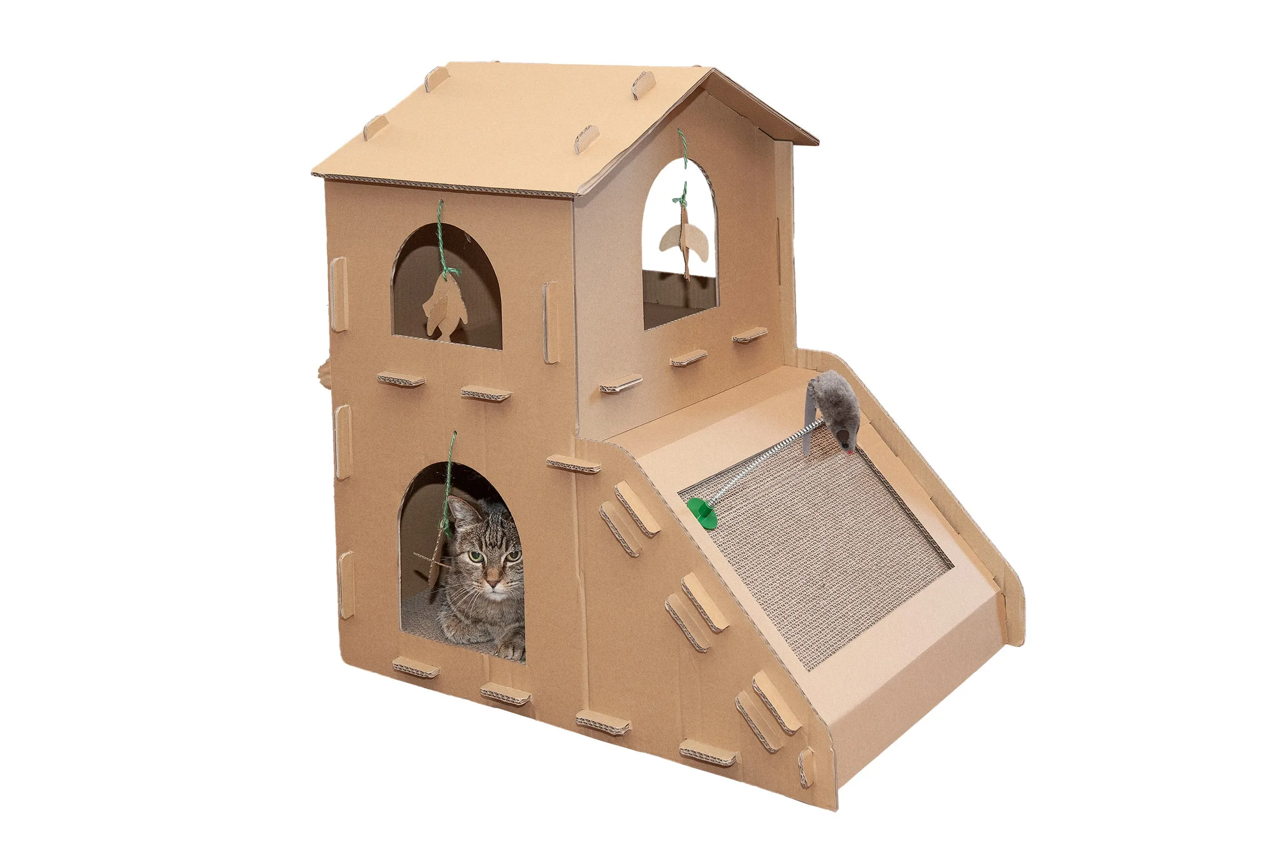 Corrugated House Scratcher with Catnip