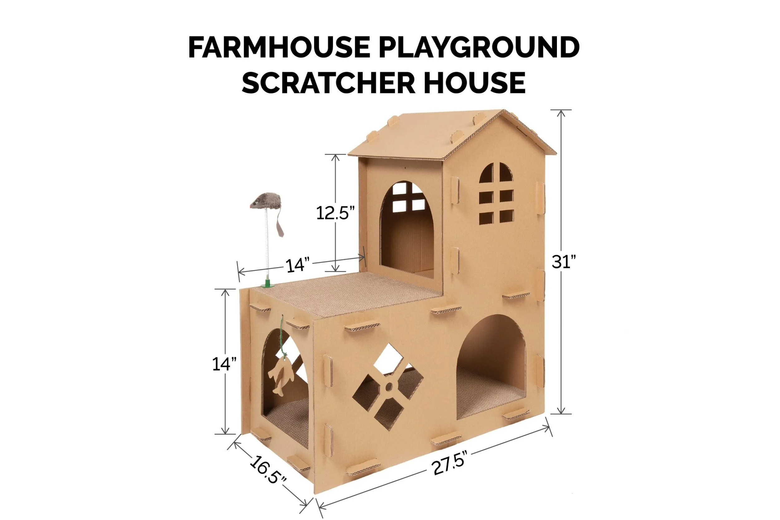 Corrugated House Scratcher with Catnip