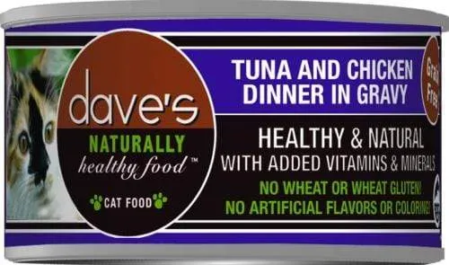 Dave's Naturally Healthy Tuna and Chicken Dinner in Gravy Canned Cat Food