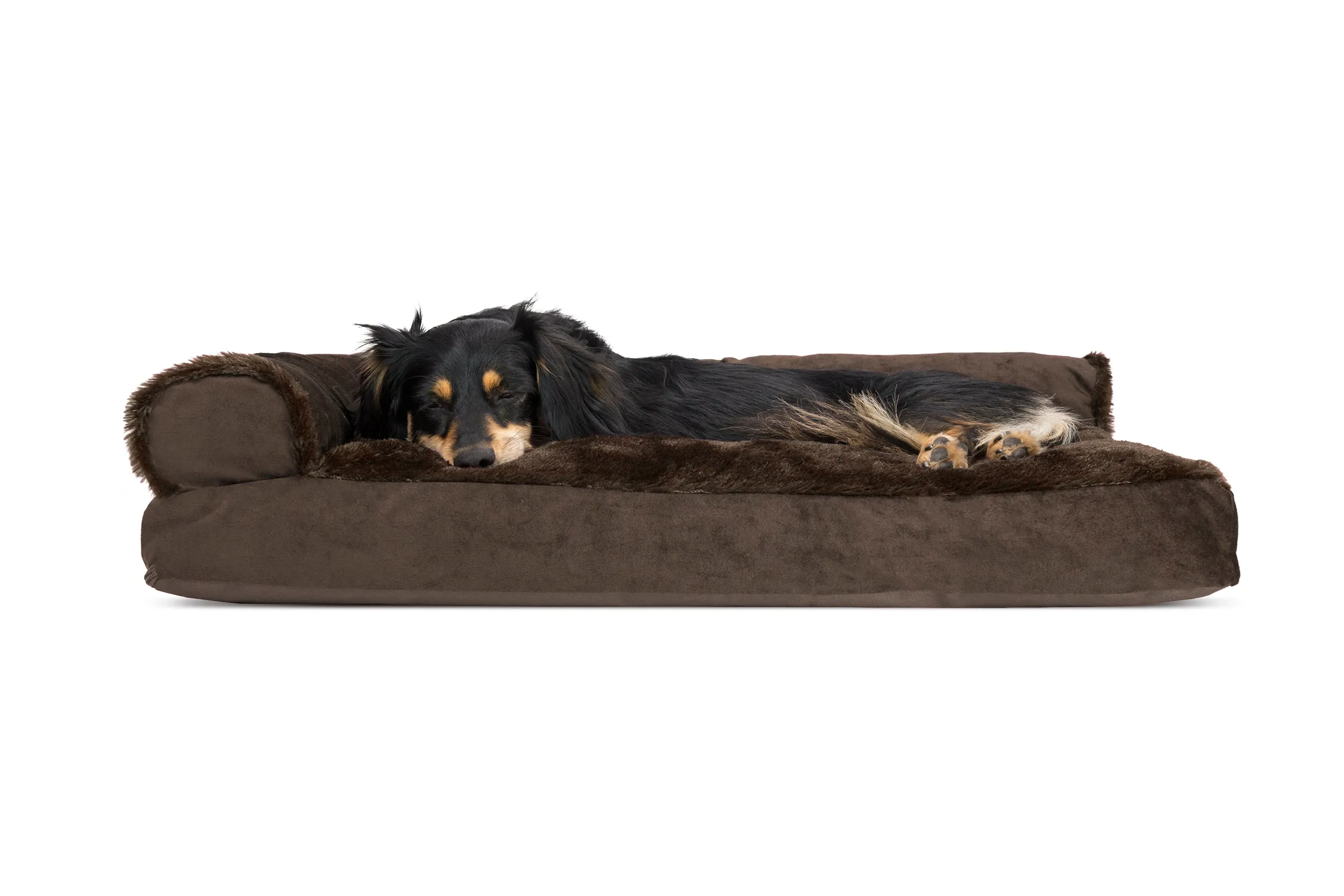 Deluxe Chaise Lounge Dog Bed - Plush & Velvet