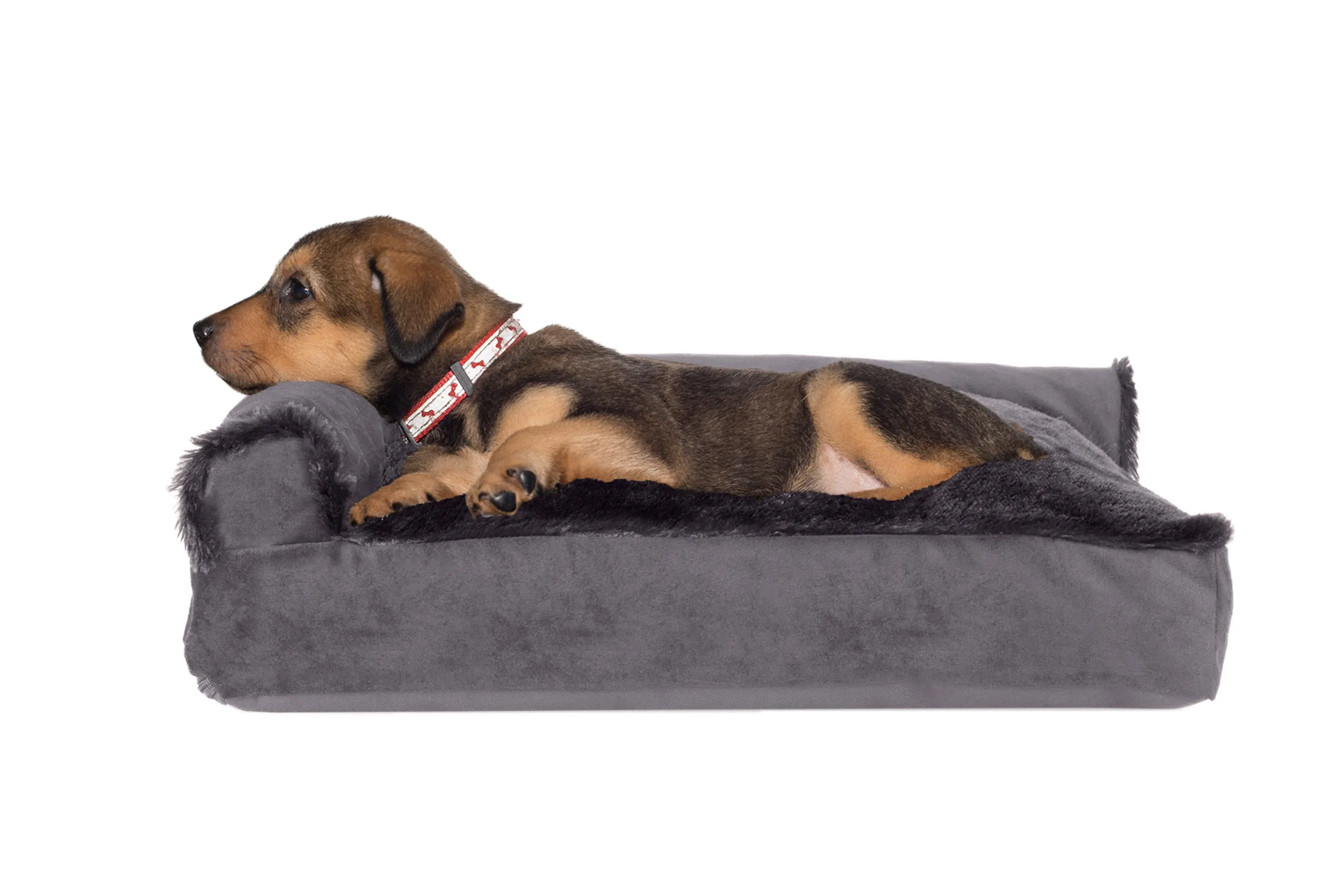 Deluxe Chaise Lounge Dog Bed - Plush & Velvet