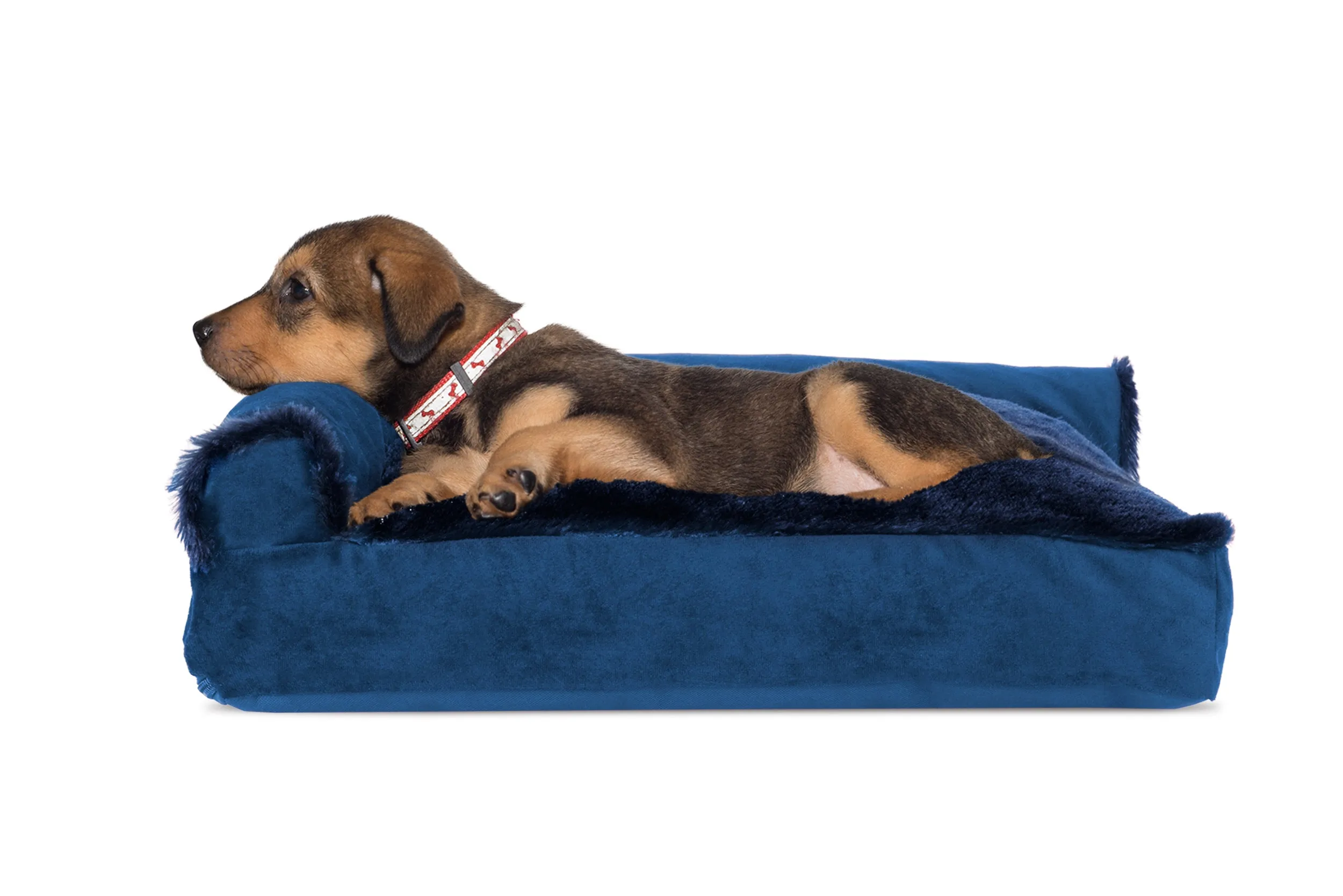 Deluxe Chaise Lounge Dog Bed - Plush & Velvet