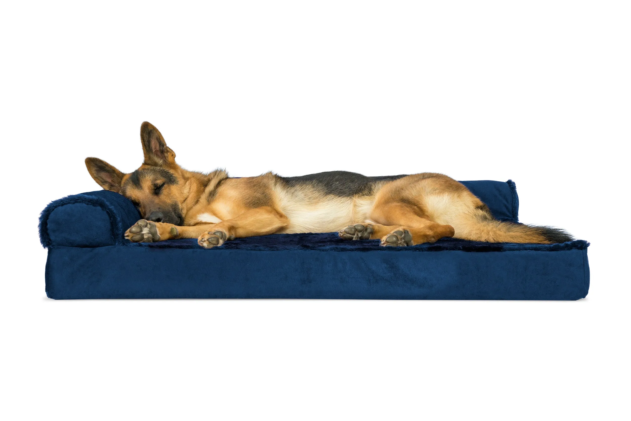 Deluxe Chaise Lounge Dog Bed - Plush & Velvet