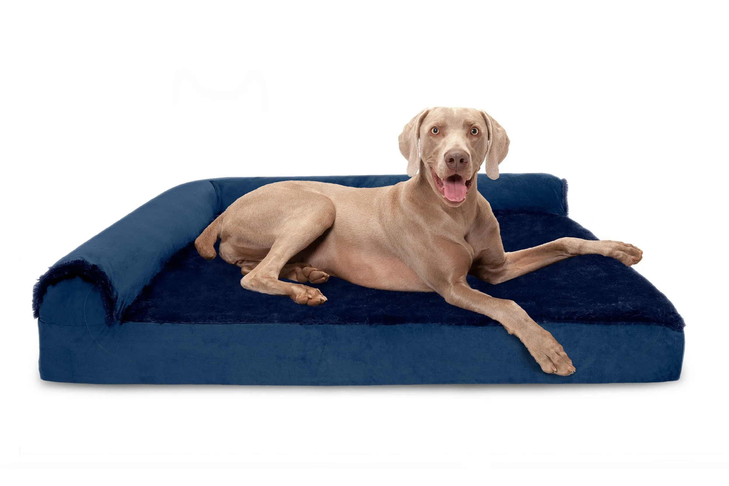 Deluxe Chaise Lounge Dog Bed - Plush & Velvet