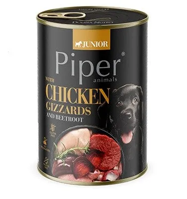 Dolina Noteci Piper Junior Chicken Gizzards With Beetroot - Wet Dog Food - 400G