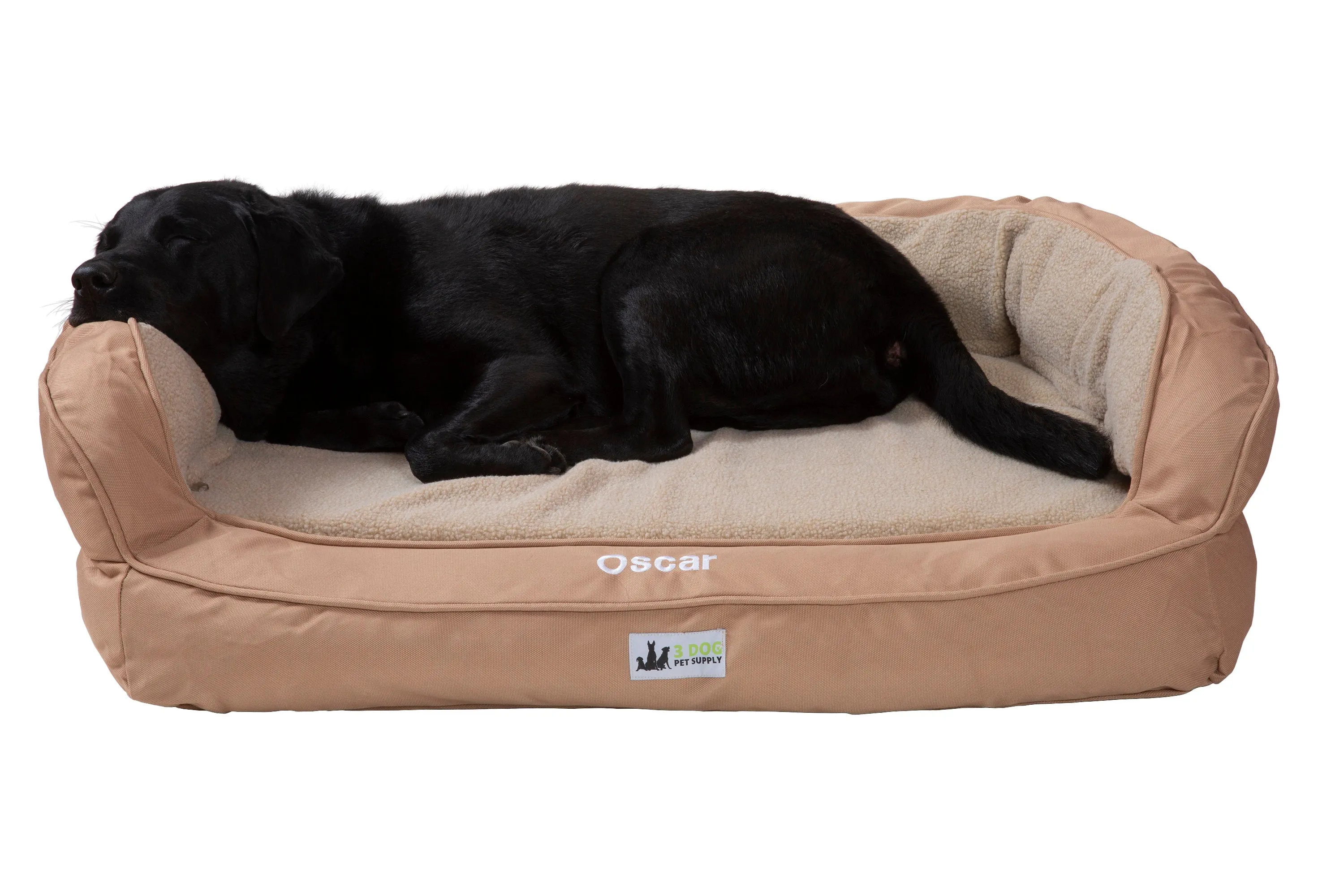 EZ-Wash Fleece Headrest Memory Foam Dog Bed