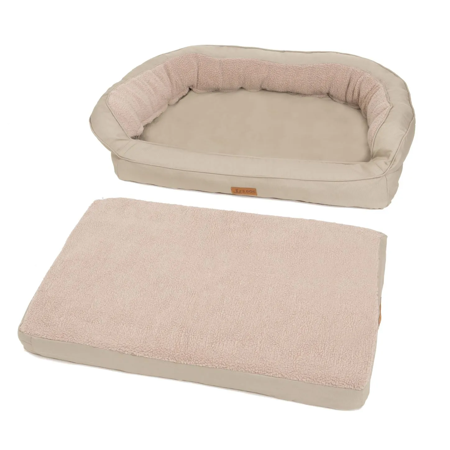 EZ-Wash Fleece Headrest Memory Foam Dog Bed