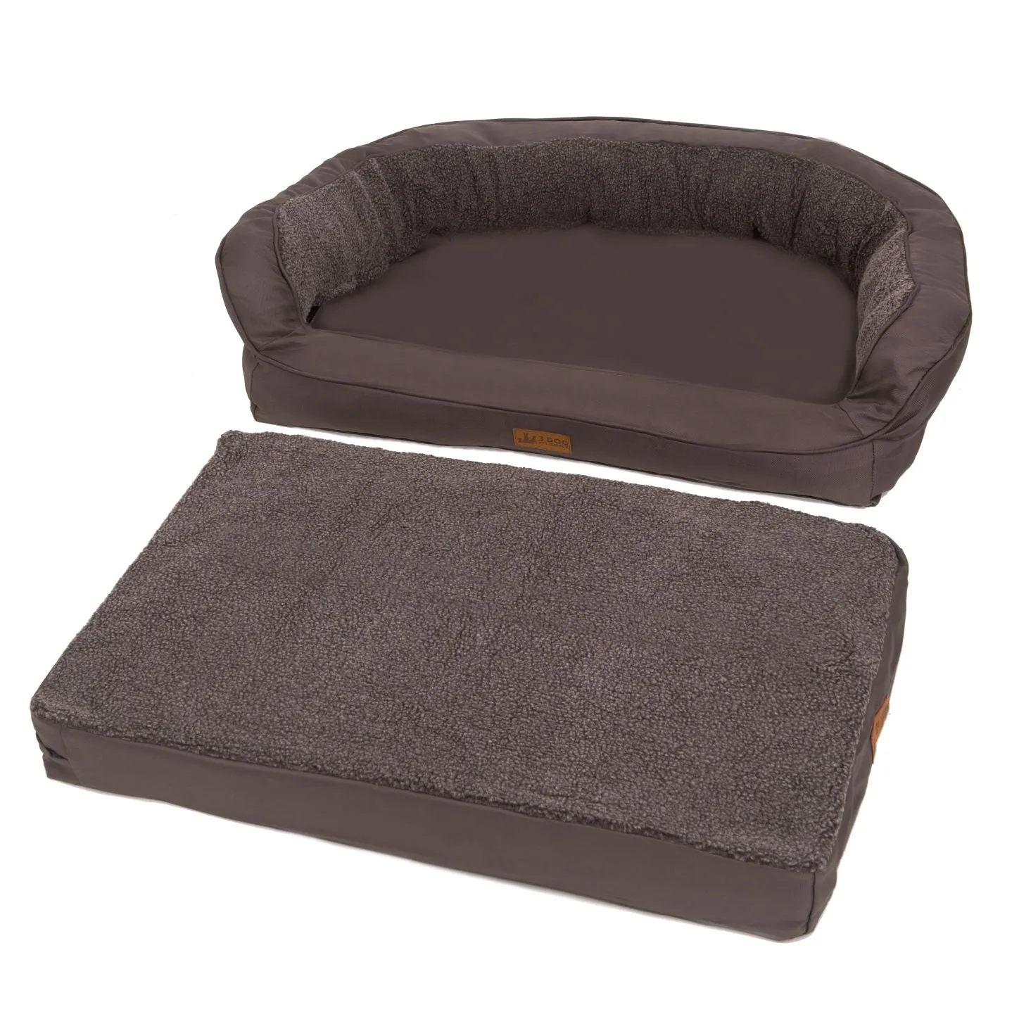 EZ-Wash Fleece Headrest Memory Foam Dog Bed