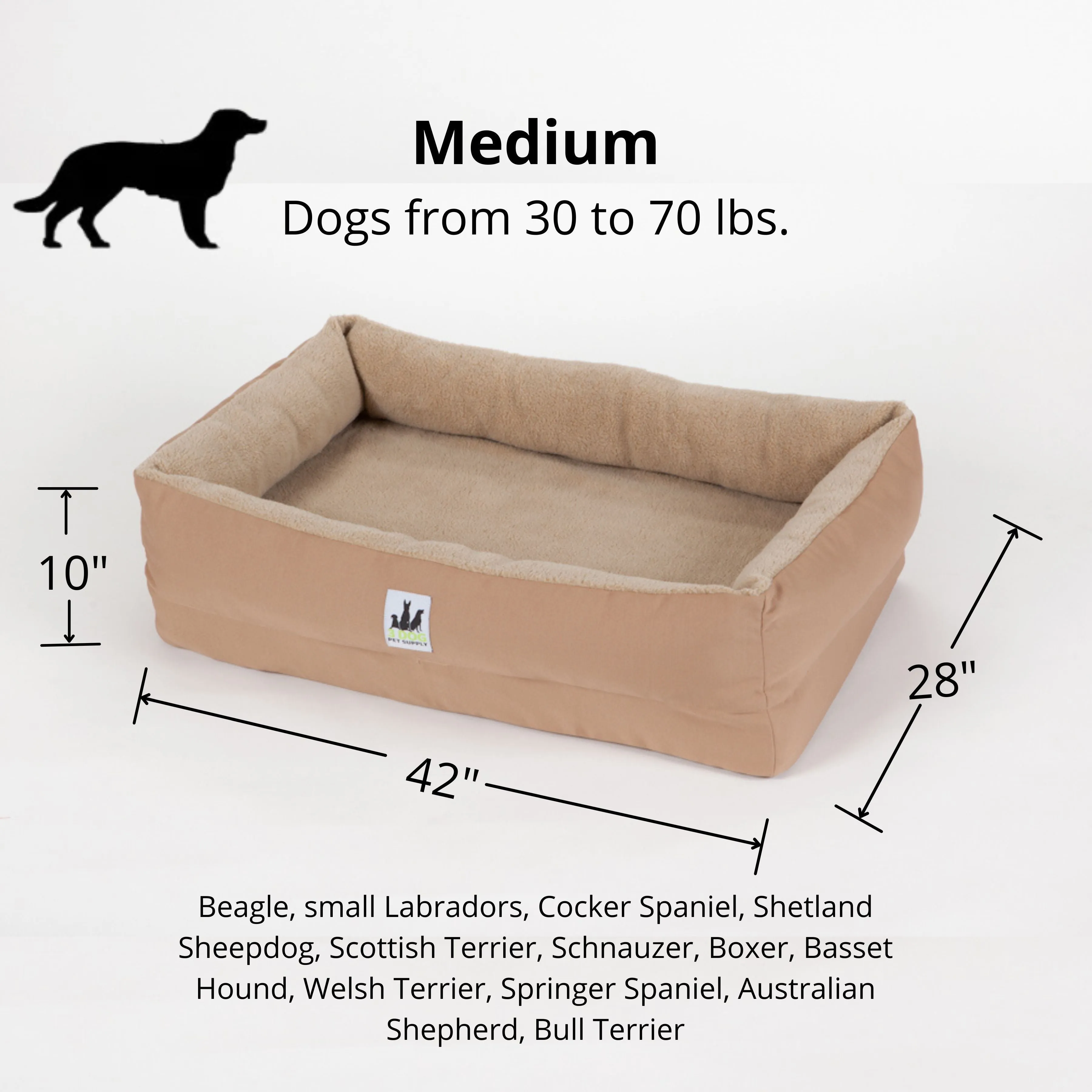 EZ-Wash Fleece Lounger Memory Foam Dog Bed