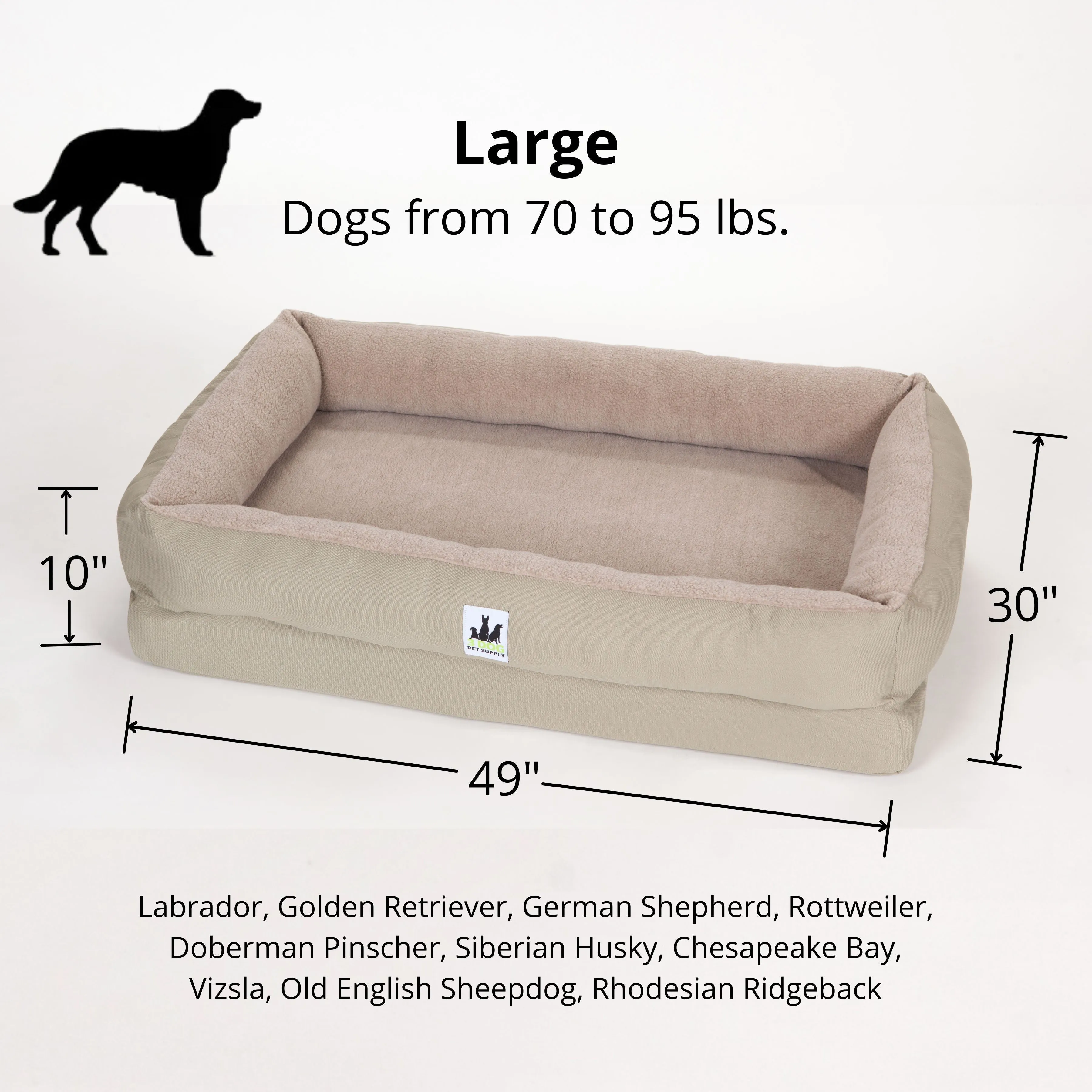 EZ-Wash Fleece Lounger Memory Foam Dog Bed