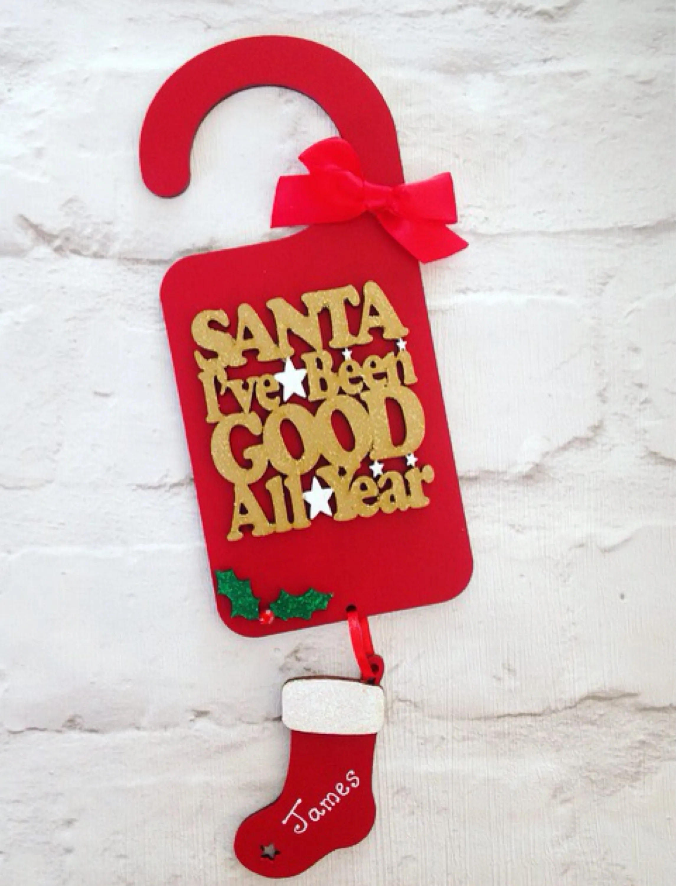 Festive Door Hanger - 'Santa I've Been Very Good This Year'