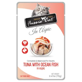 Fussie Cat Premium Pouch Tuna with Ocean Fish in Aspic Cat Food