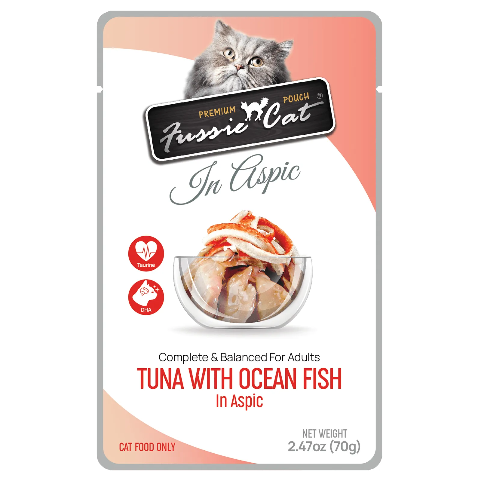 Fussie Cat Premium Pouch Tuna with Ocean Fish in Aspic Cat Food