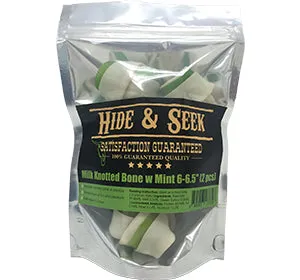 Hide & Seek Mint Knotted Bone Rawhide Dog Chews