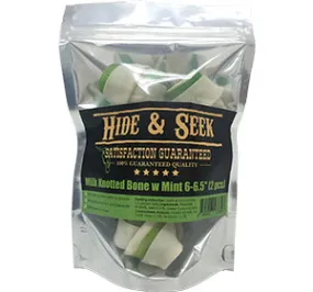 Hide & Seek Mint Knotted Bone Rawhide Dog Chews