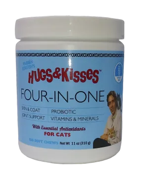 Hugs & Kisses Four-In-One Vitamin Mineral Supplement Treats for Cats Small Jar