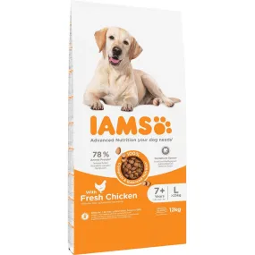 Iams For Vitality Senior Large Breed Chicken - Dry Dog Food - 12 Kg