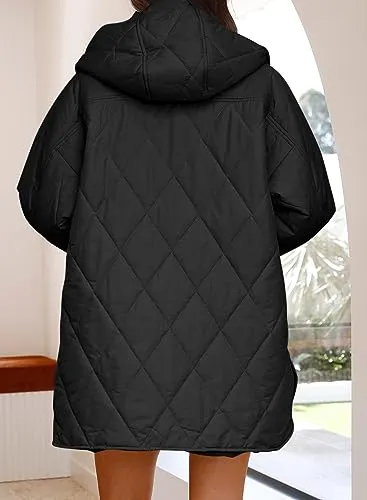 iForgirls 2023 Winter Coat for Women Diamond Quilted Hooded Lightweight Jackets