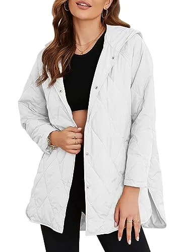 iForgirls 2023 Winter Coat for Women Diamond Quilted Hooded Lightweight Jackets