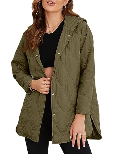 iForgirls 2023 Winter Coat for Women Diamond Quilted Hooded Lightweight Jackets