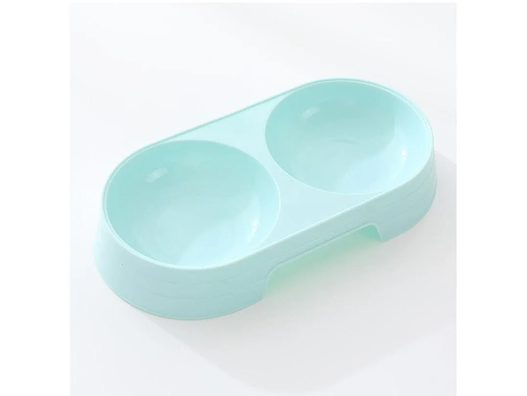 Ins Macaron Oval Pet Double Bowl 23*12*3.7Cm