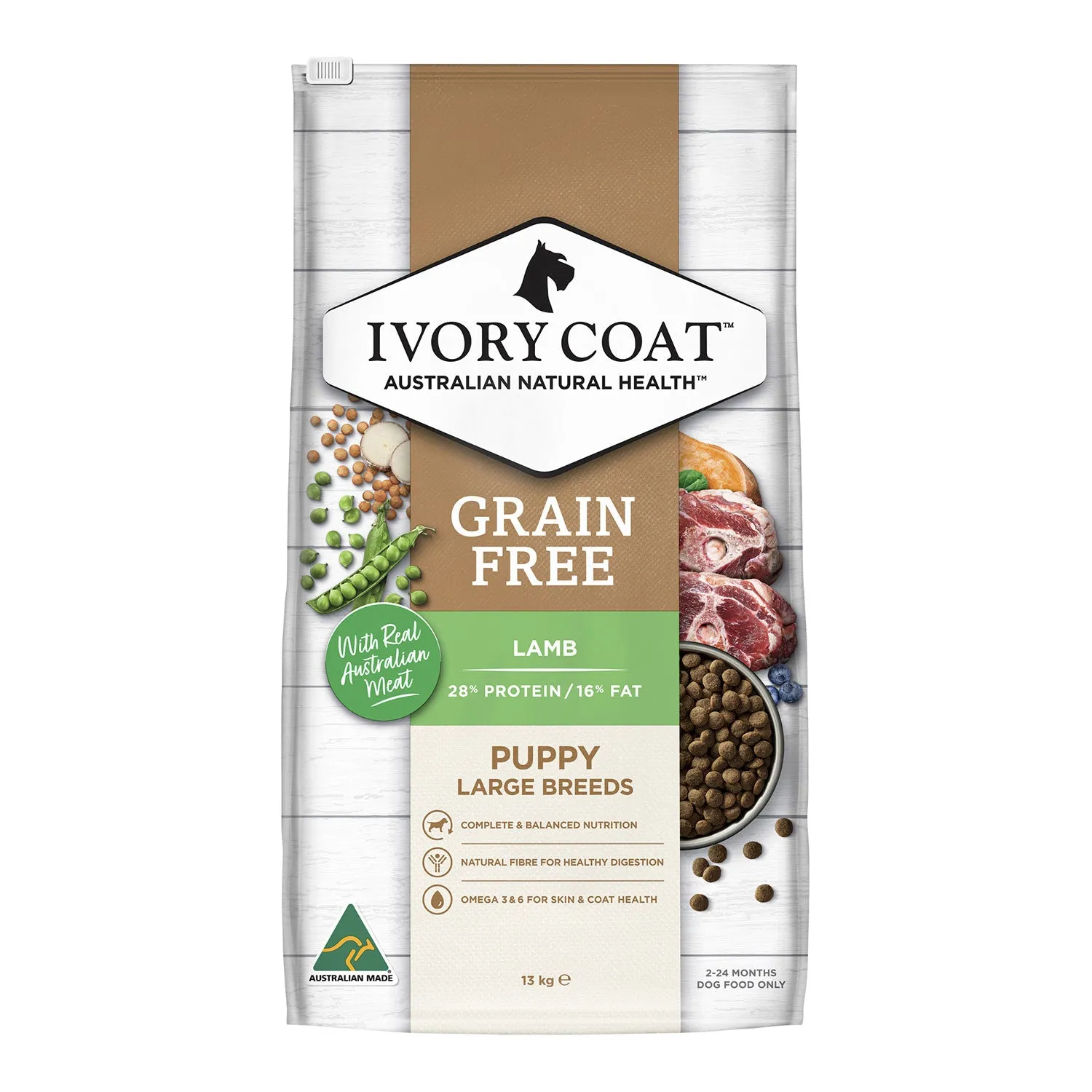 Ivory Coat Grain Free Large Breed Lamb Puppy Dry Dog Food