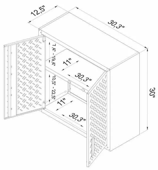 Manhattan Comfort Fortress Floating Wall Cabinet Set of 2