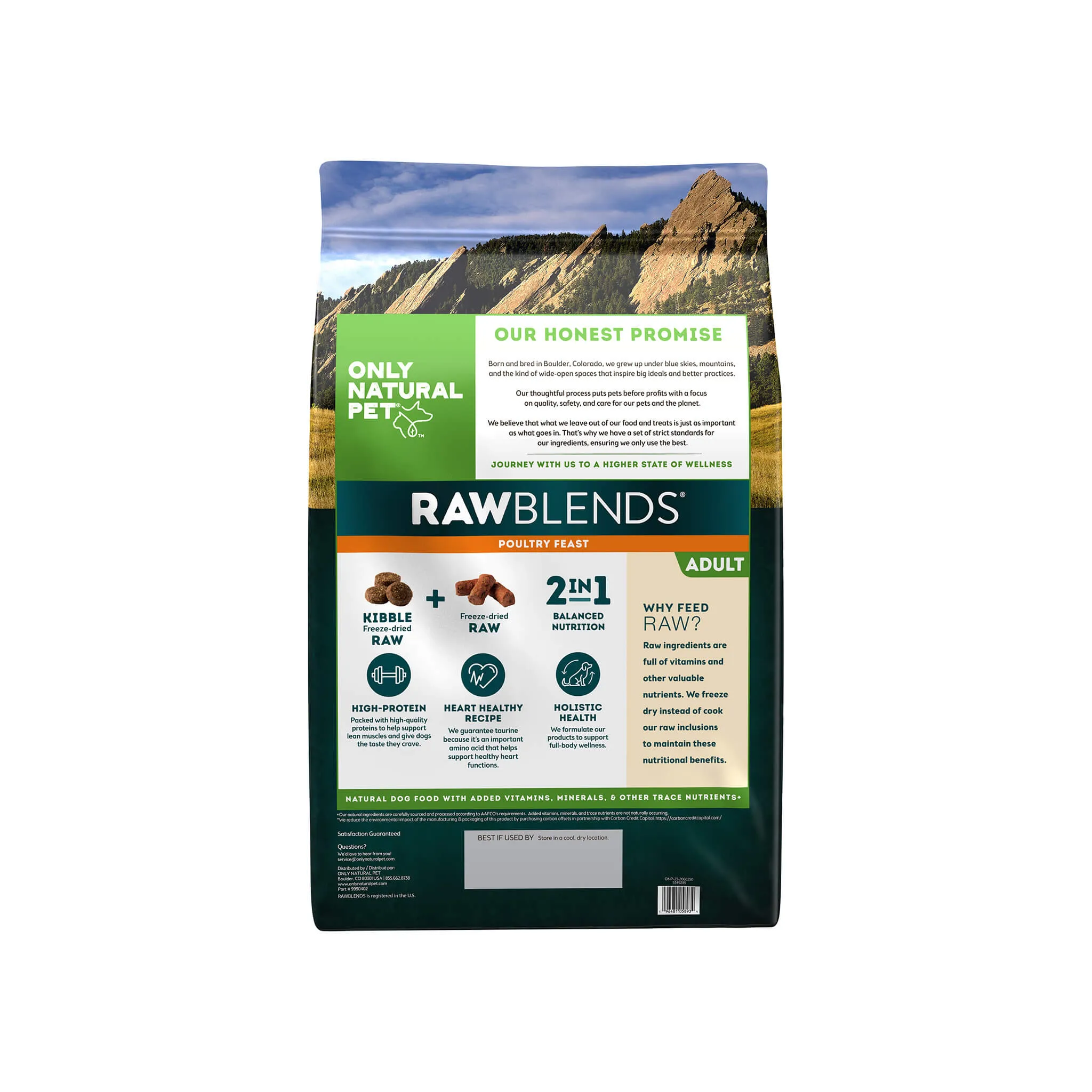 Only Natural Pet Raw Blends Chicken and Poultry Feast Raw Grain Free Dog Food