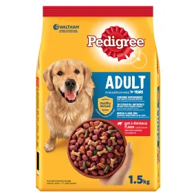 Pedigree Adult Dog Beef and Vegetable Flavored Dog Food 1.5kg