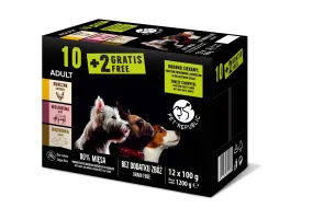 Petrepublic Chicken, Beef, Liver- Wet Dog Food 10   2 Gratis! - 12X 100G