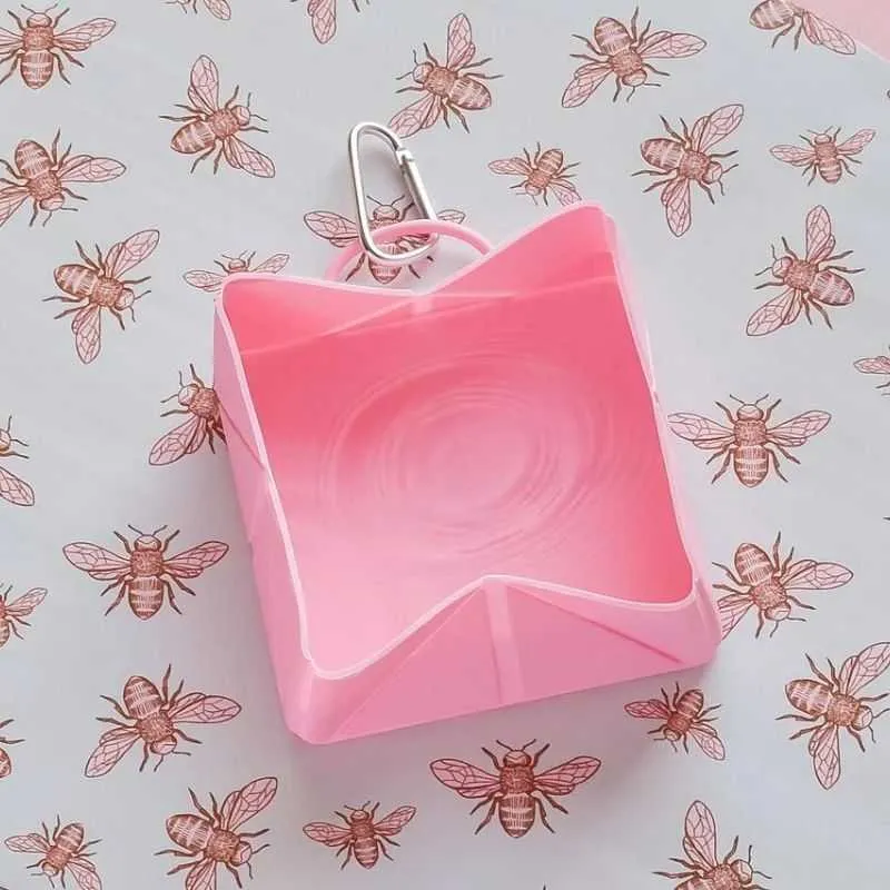 Pink Foldable Travel Bowl