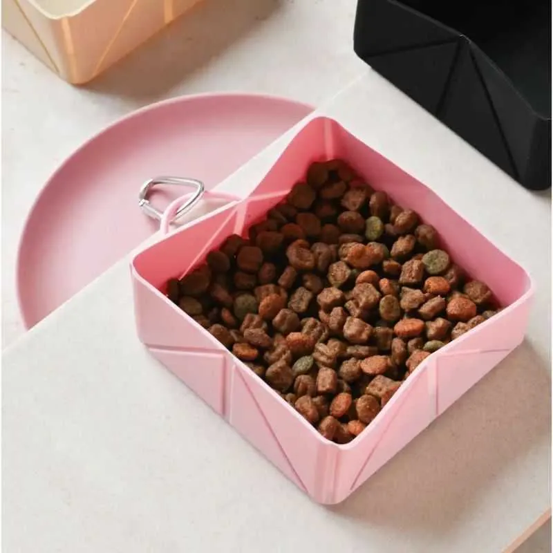 Pink Foldable Travel Bowl