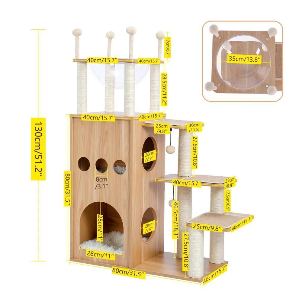 Playhouse Cat Tree With Hammock