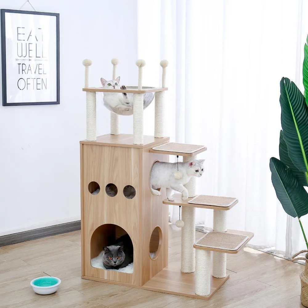 Playhouse Cat Tree With Hammock