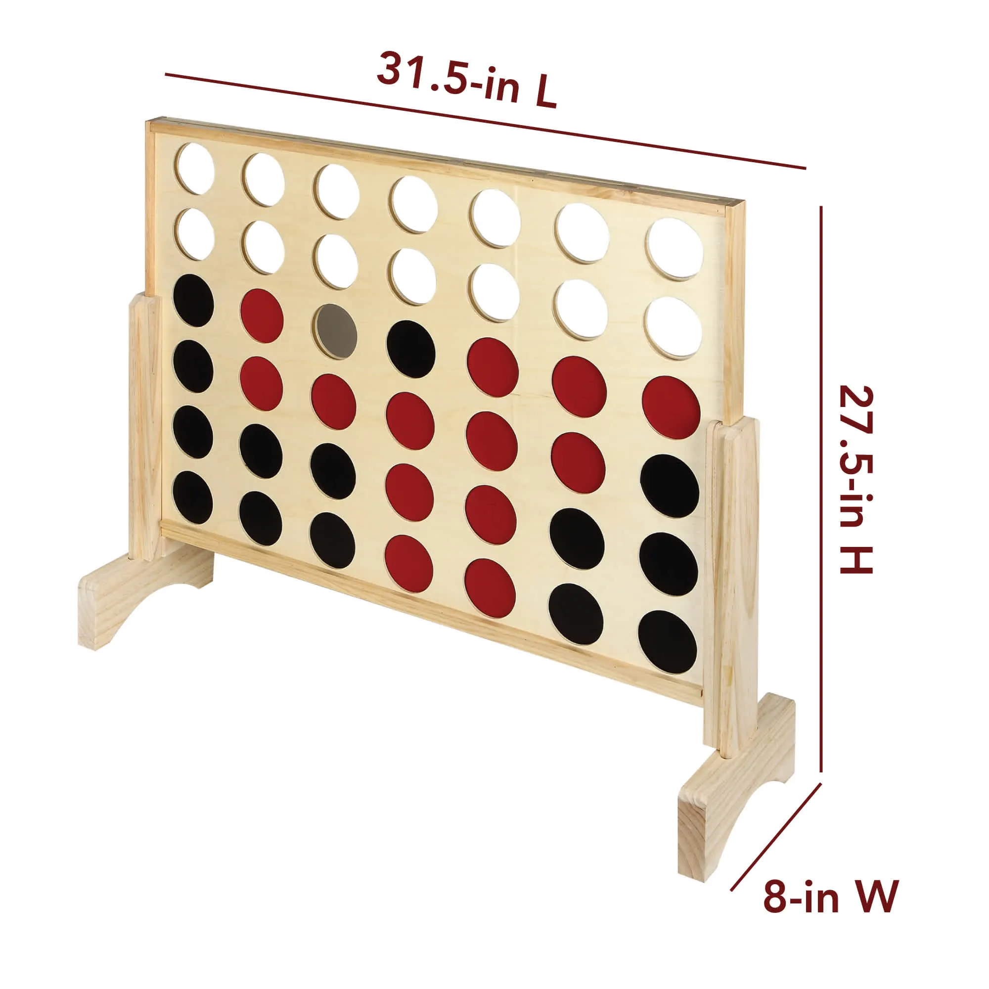 Quattro 31-in Four-in-a-Row Solid Pinewood Game Set