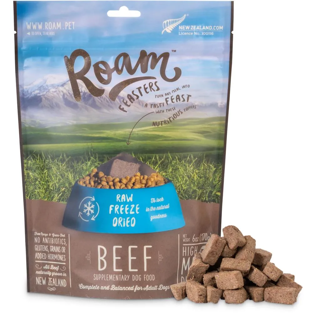 Roam Raw Beef Grain-Free Freeze-Dried Dog Food