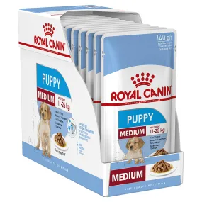 Royal Canin Dog Medium Puppy Wet Food Pouches 140g x 10