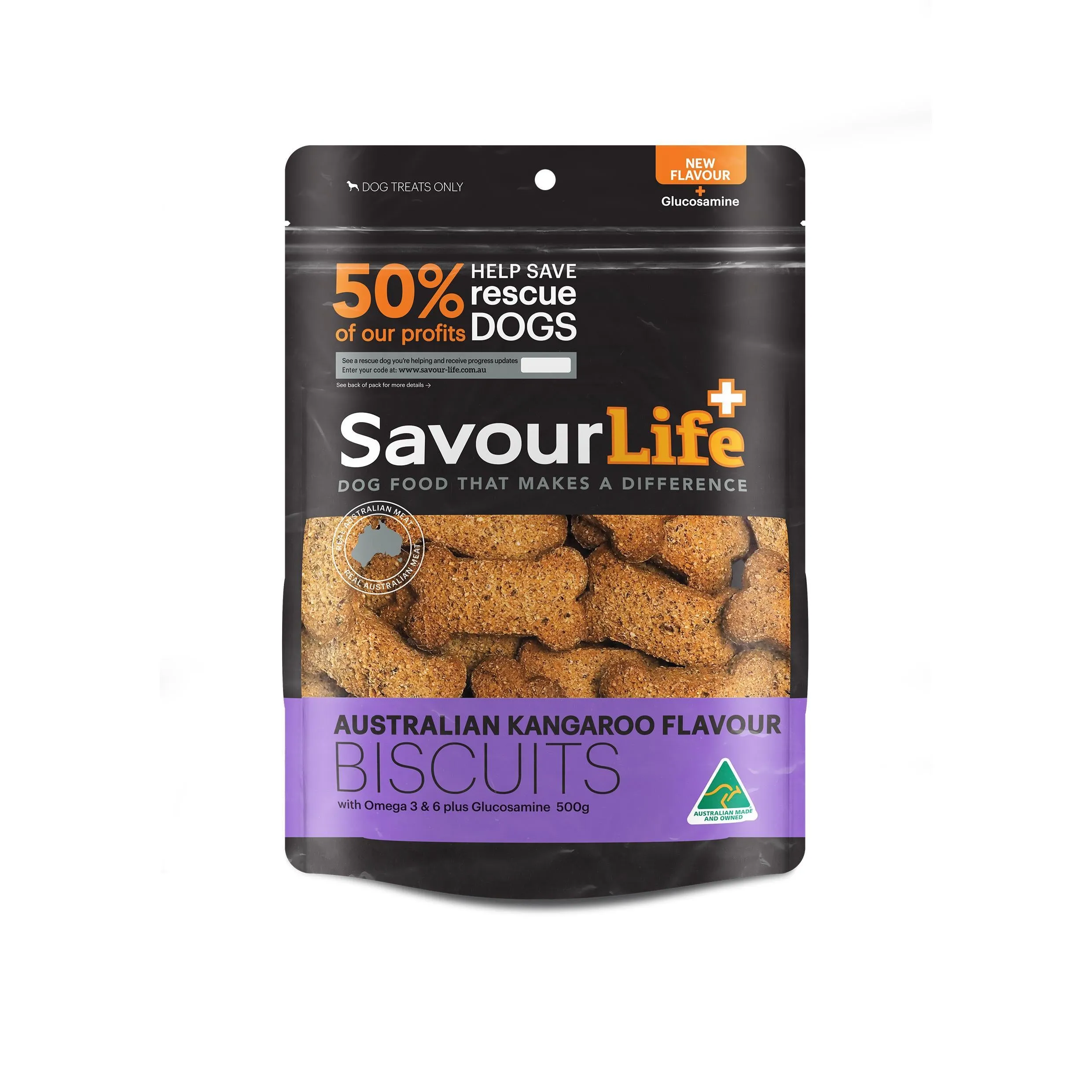 SavourLife Australian Kangaroo Biscuits Dog Treats 500g